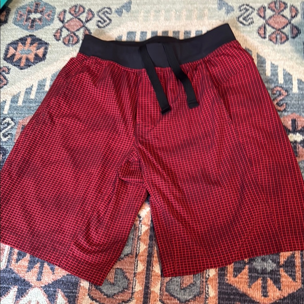 Lululemon Athletica Red and Black Athletic Shorts